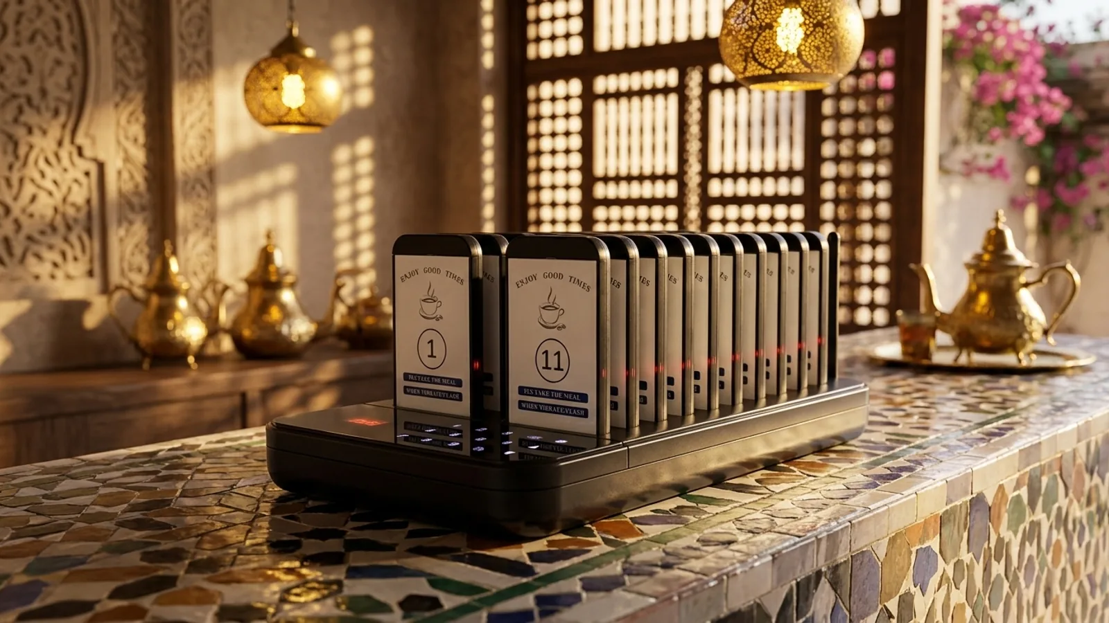 Bipeurs sans fil dans un café marocain à Casablanca